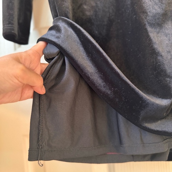 NWT Express Velvet Pink Bow Back Black Velvet Mini Dress XXS - Picture 7 of 14